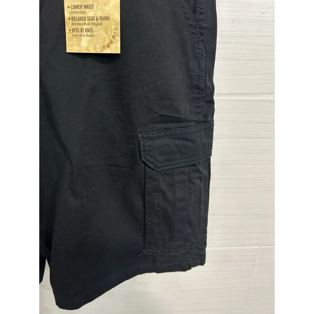 New Wrangler Black Cargo Utility Shorts Men 36, 9